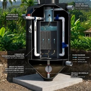 Biodigestor Sanitario 1300 L para Tratamiento de Aguas Residuales